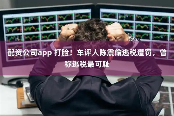 配资公司app 打脸！车评人陈震偷逃税遭罚，曾称逃税最可耻
